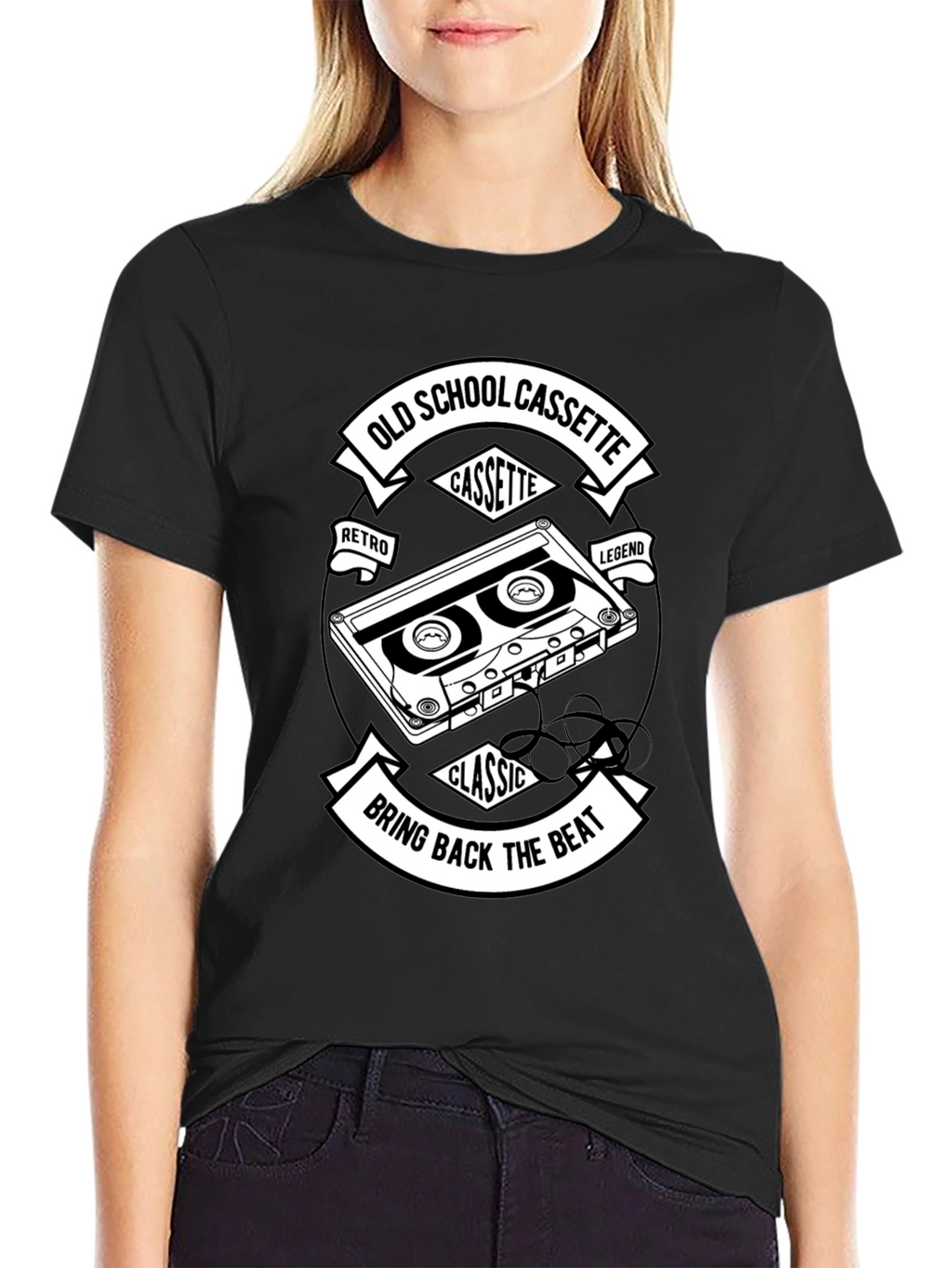 Old School Cassette Black T-Shirt - Retro Music Lover