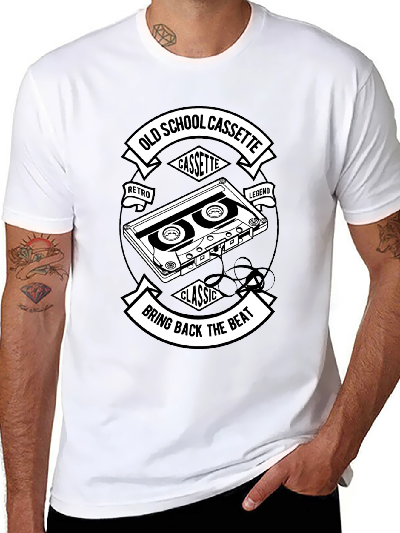 Old School Cassette Black T-Shirt - Retro Music Lover