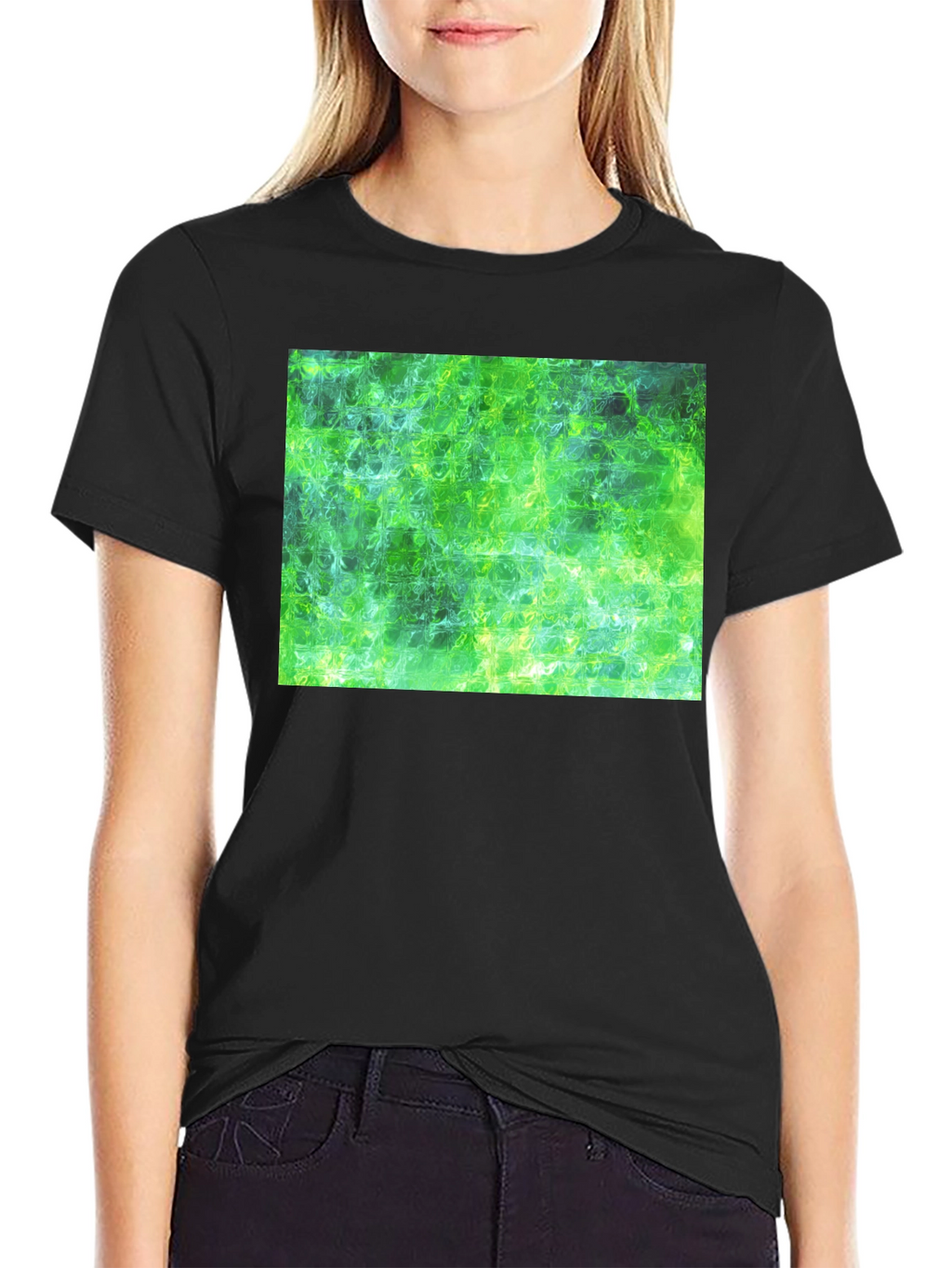 Green Abstract T-Shirt - Modern Art Tee