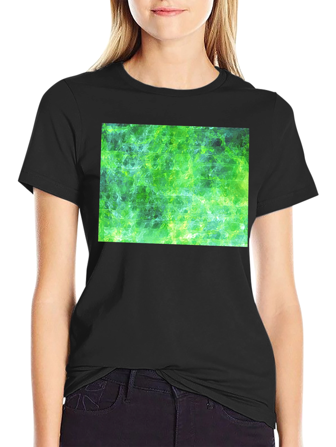Green Abstract T-Shirt - Modern Art Tee