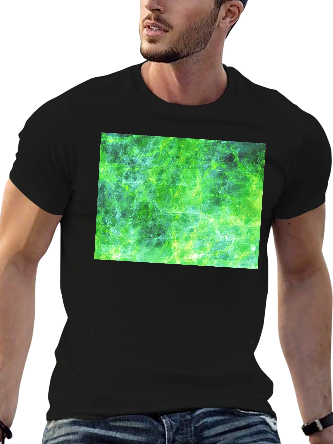 Green Abstract T-Shirt - Modern Art Tee