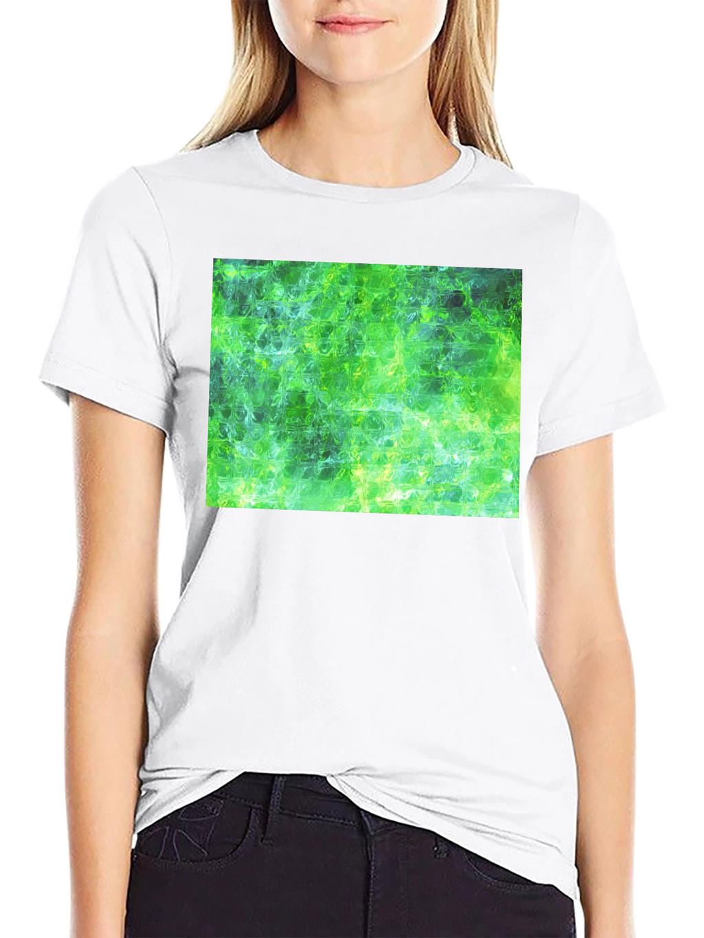 Green Abstract T-Shirt - Modern Art Tee