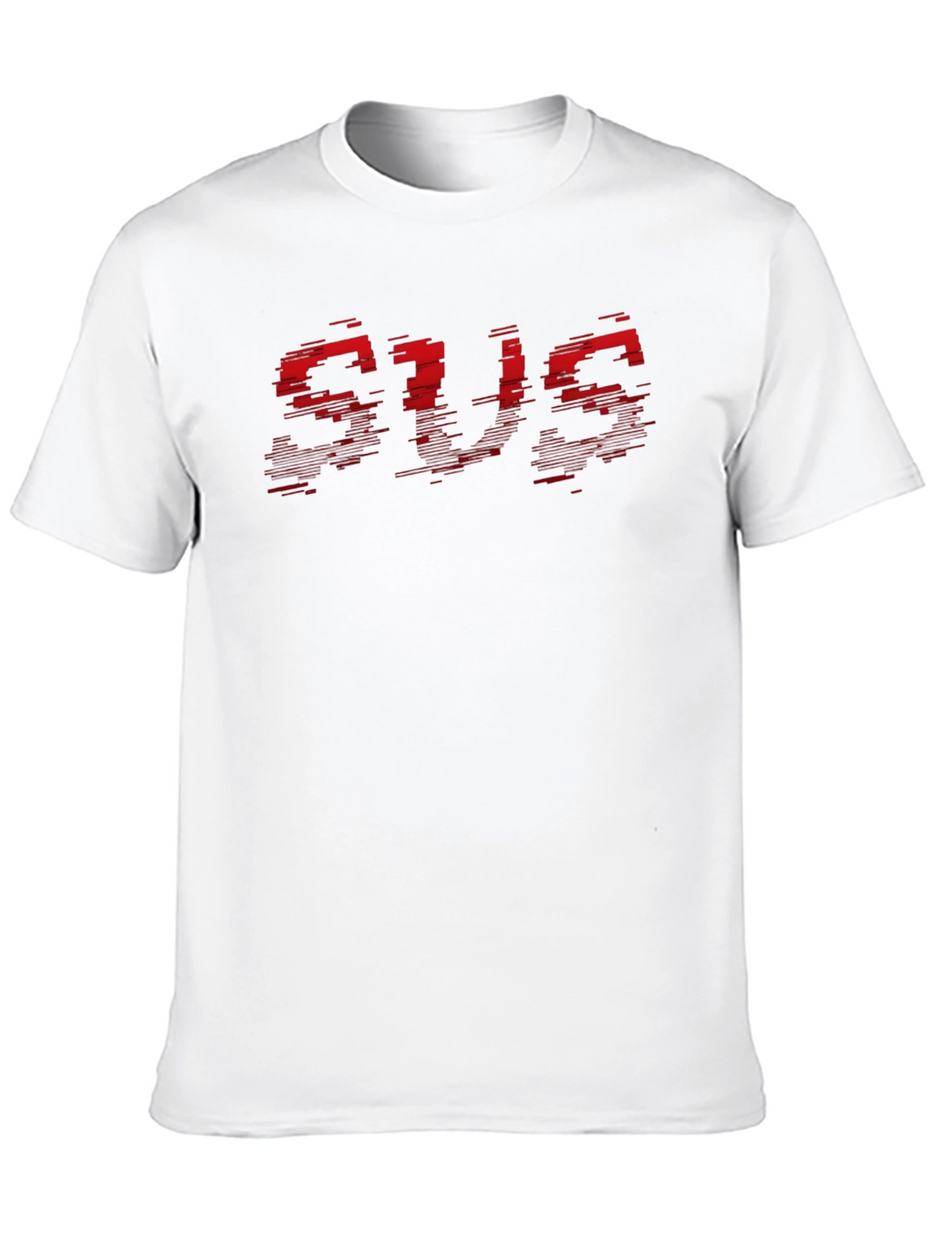 Bold Red Graphic Print Black Crew Neck T-Shirt