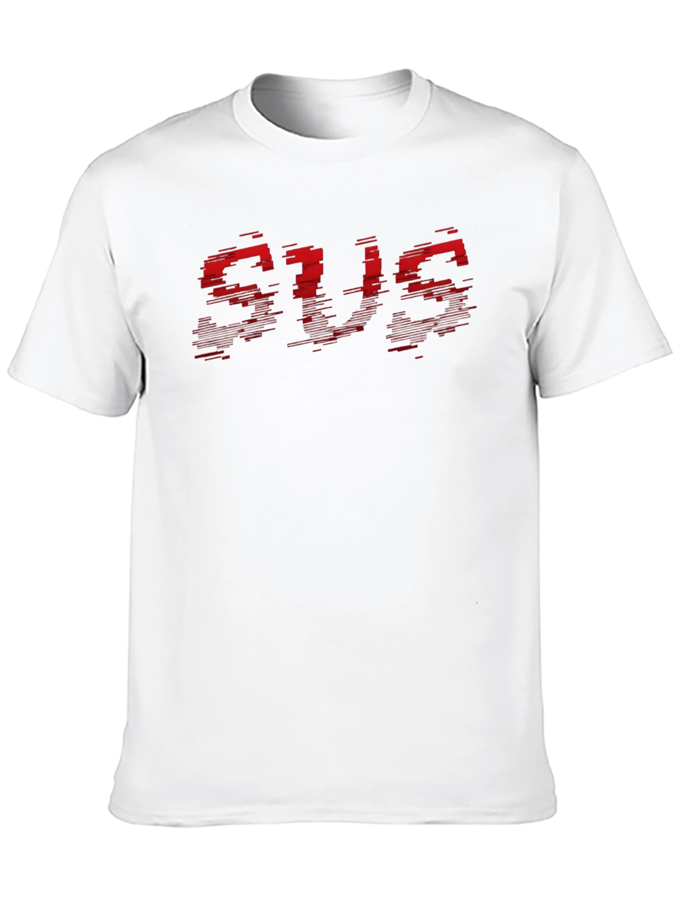 Bold Red Graphic Print Black Crew Neck T-Shirt