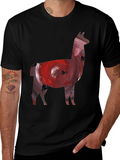 Llama Art Print Black Tee