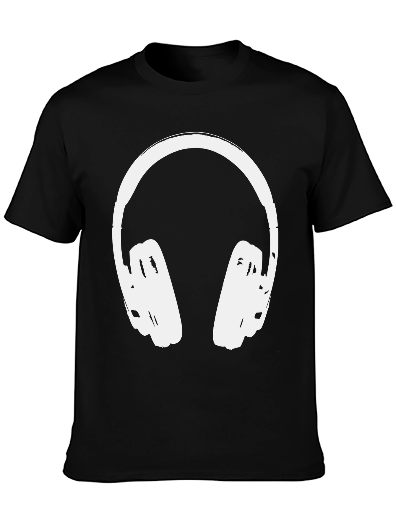 Cool Headphones Graphic Tee - Black Casual Shirt