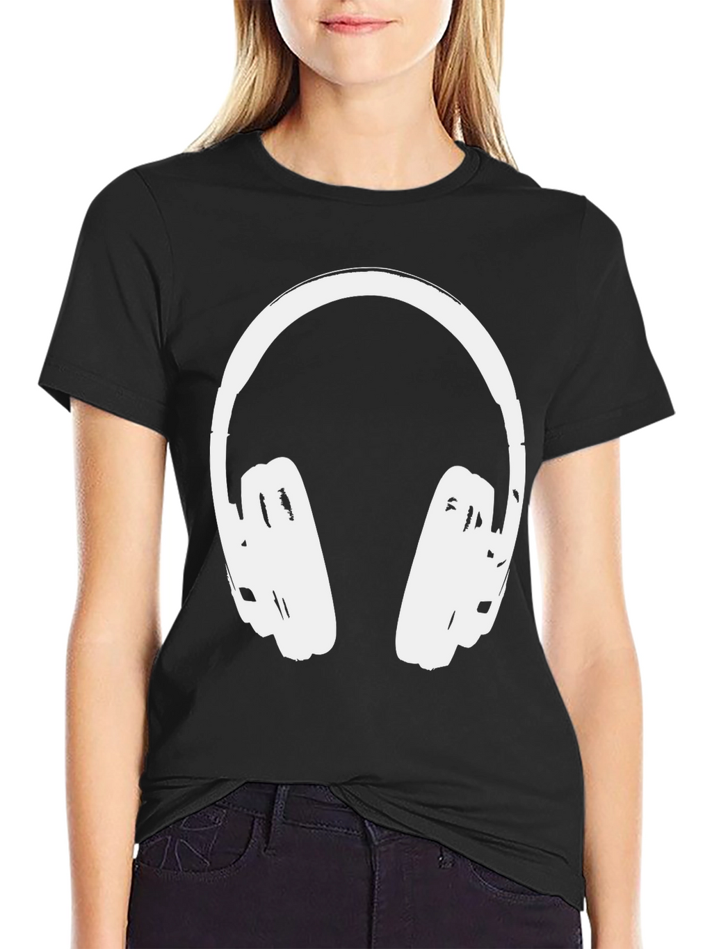 Cool Headphones Graphic Tee - Black Casual Shirt
