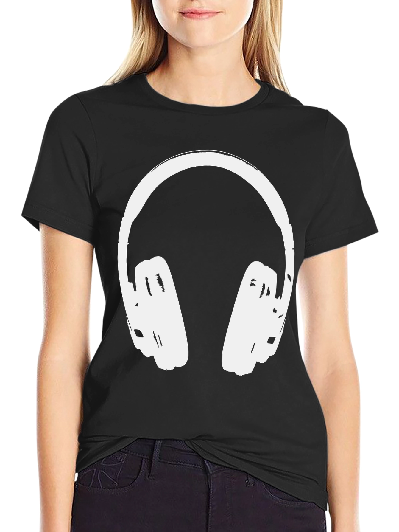 Cool Headphones Graphic Tee - Black Casual Shirt