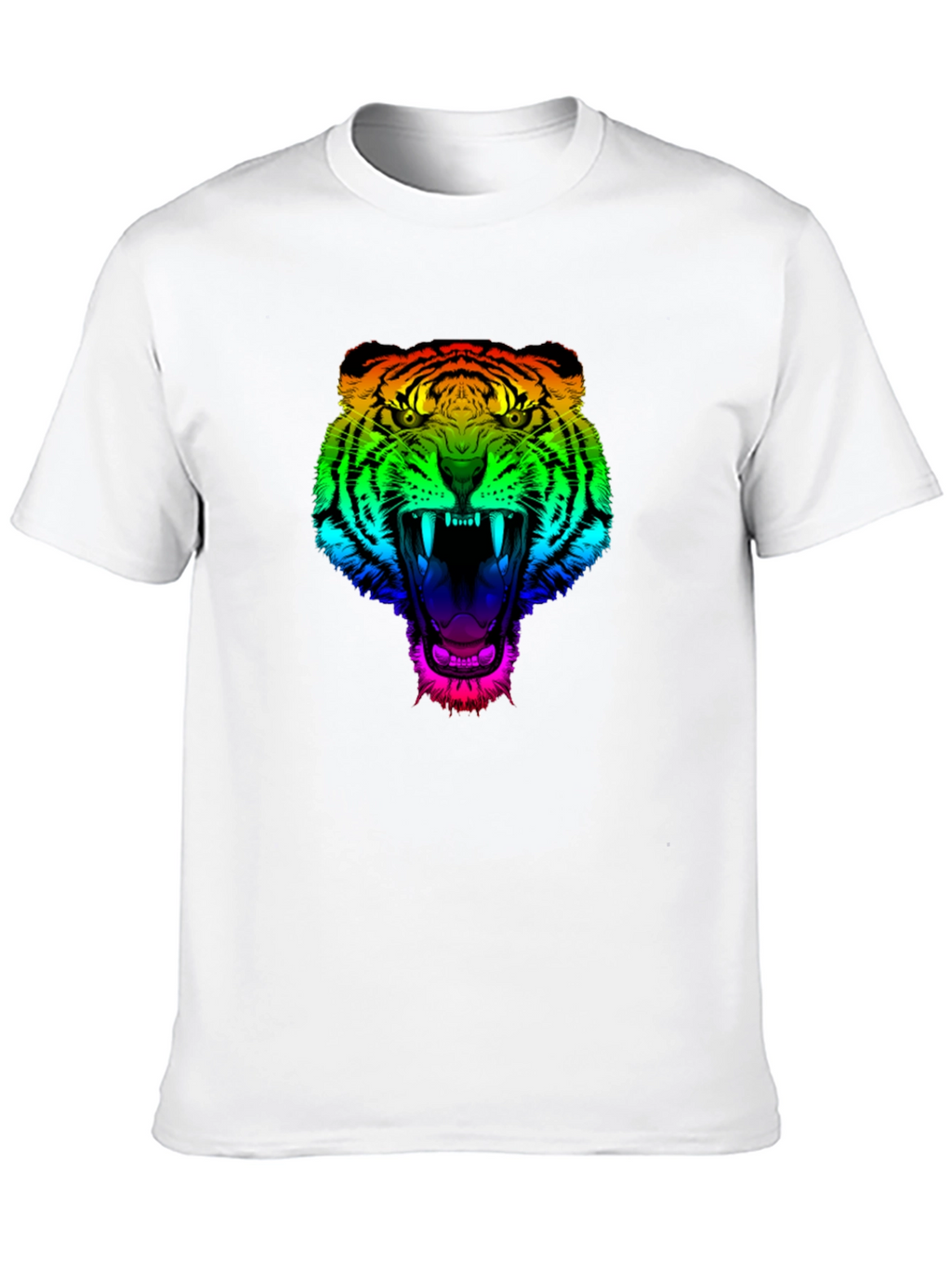 Rainbow Tiger Graphic Tee - Mens Black T-Shirt