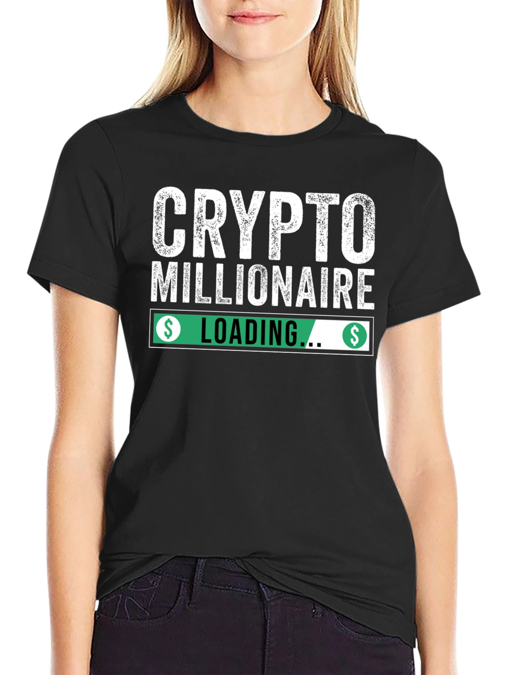 Crypto Millionaire Loading Black T-Shirt