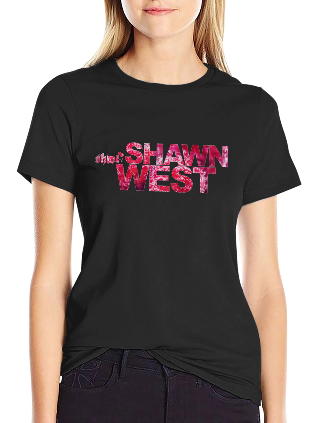 Shawn West Graphic T-Shirt - Black Cotton Blend Tee