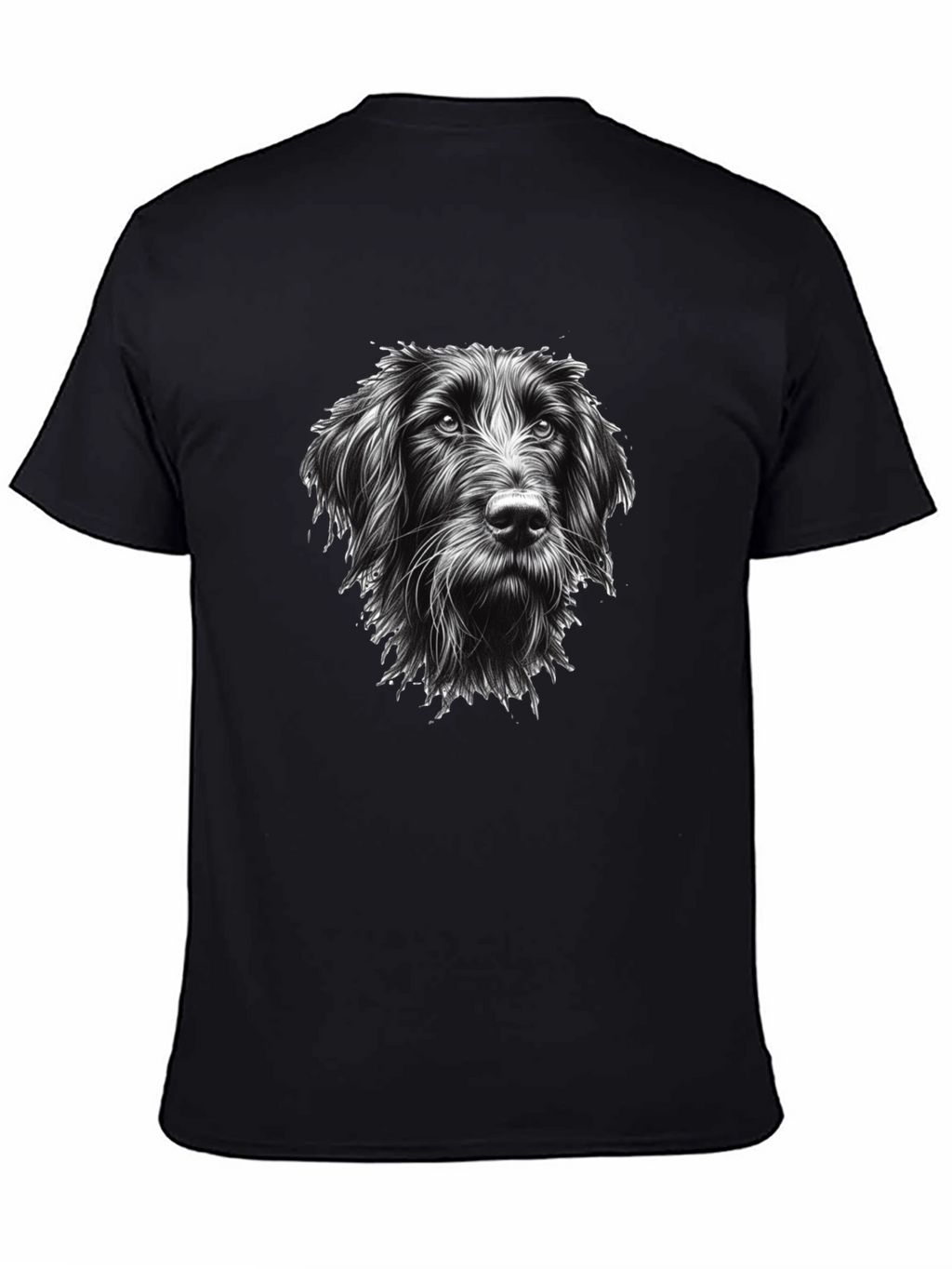 Dog Portrait Graphic Tee - Black Cotton