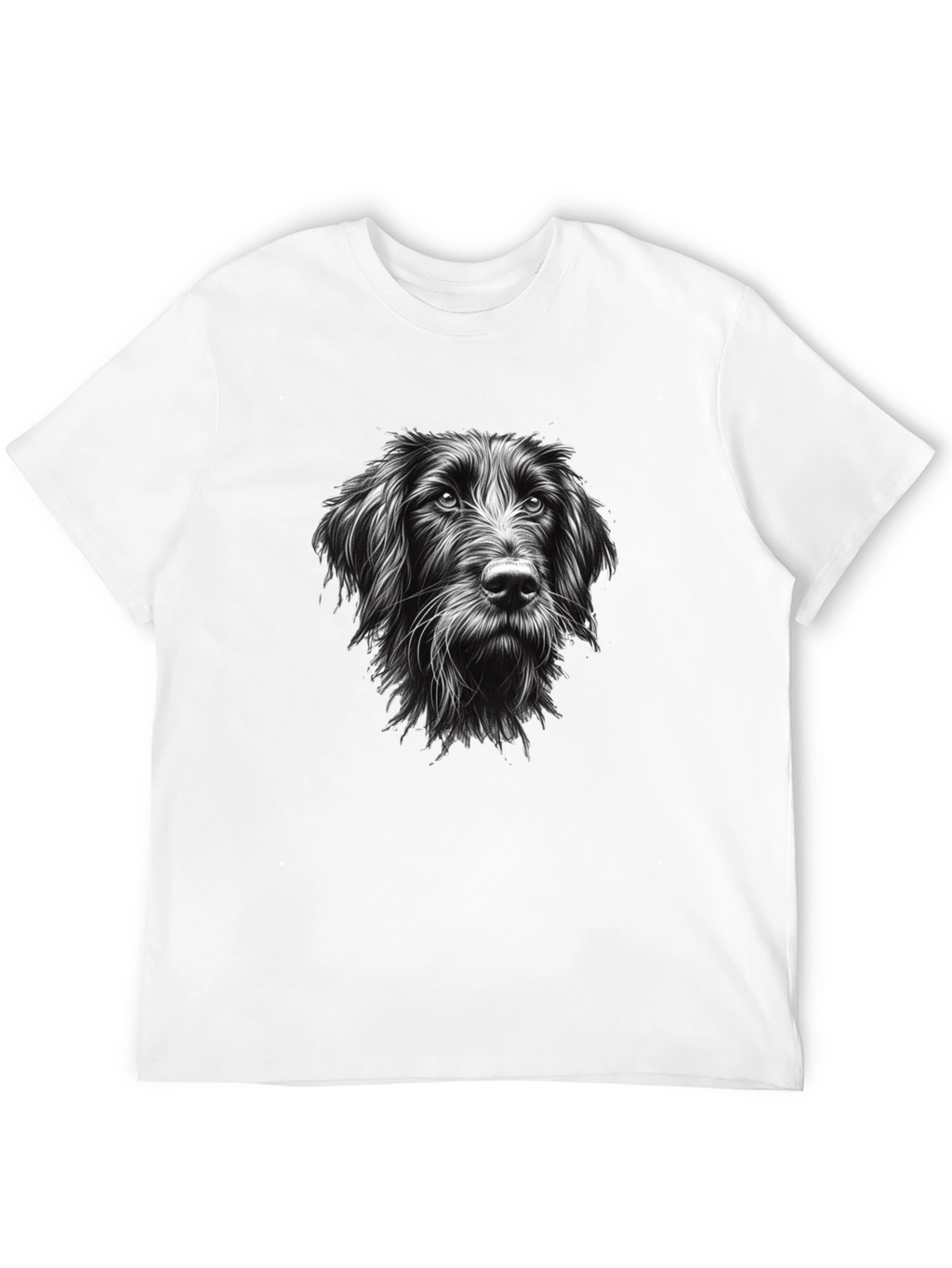 Dog Portrait Graphic Tee - Black Cotton