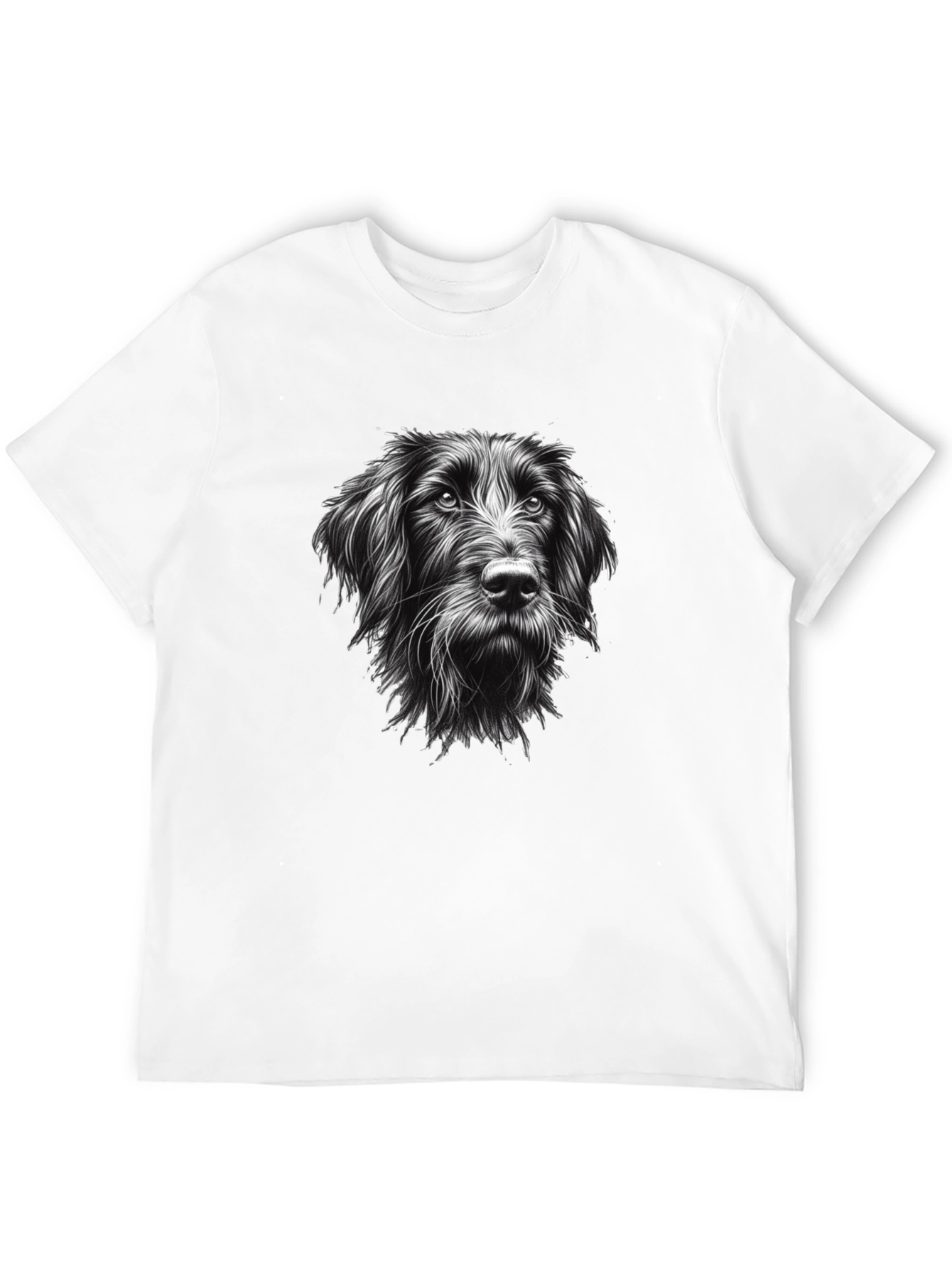 Dog Portrait Graphic Tee - Black Cotton
