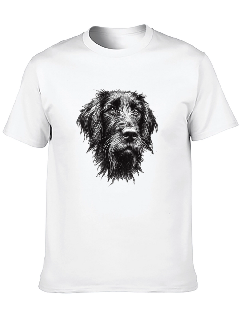 Dog Portrait Graphic Tee - Black Cotton