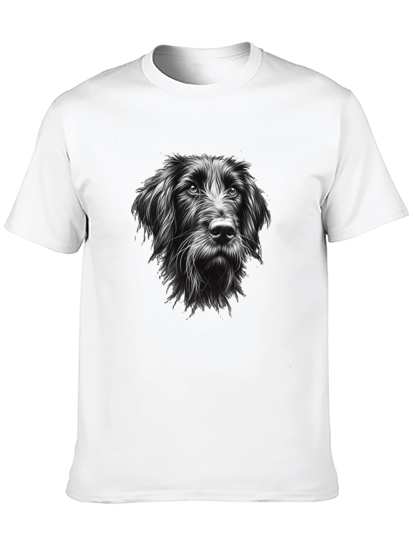 Dog Portrait Graphic Tee - Black Cotton