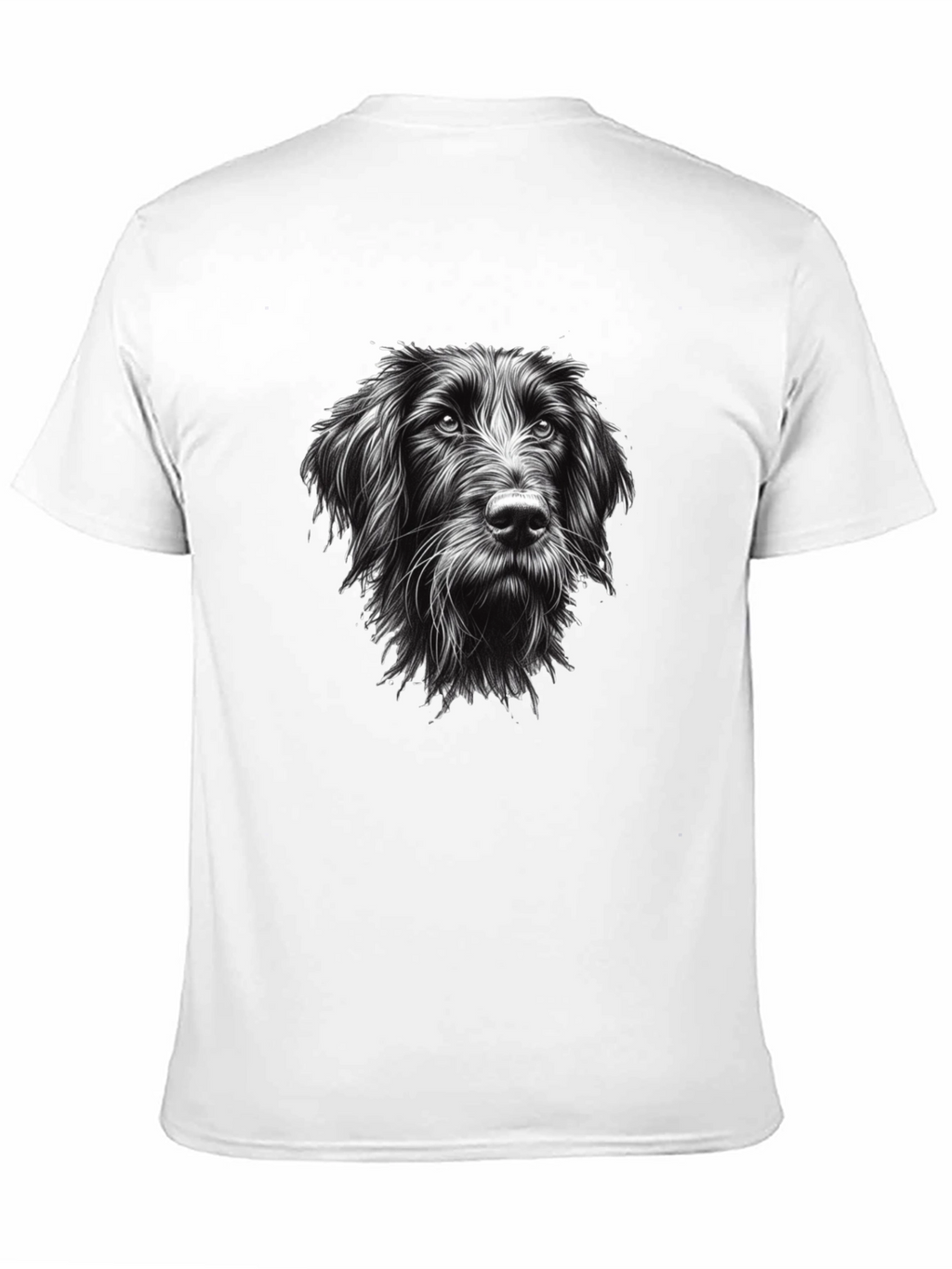 Dog Portrait Graphic Tee - Black Cotton