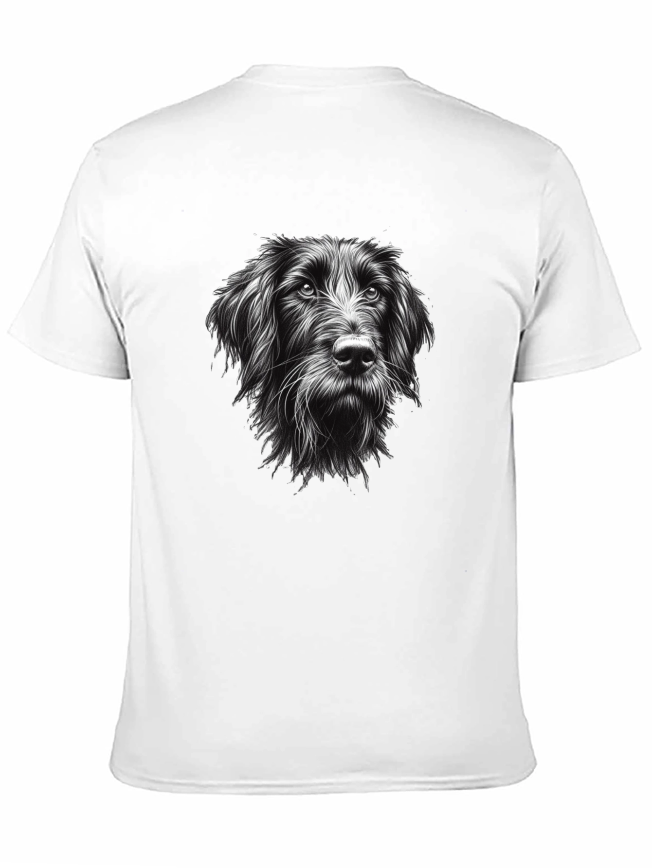 Dog Portrait Graphic Tee - Black Cotton
