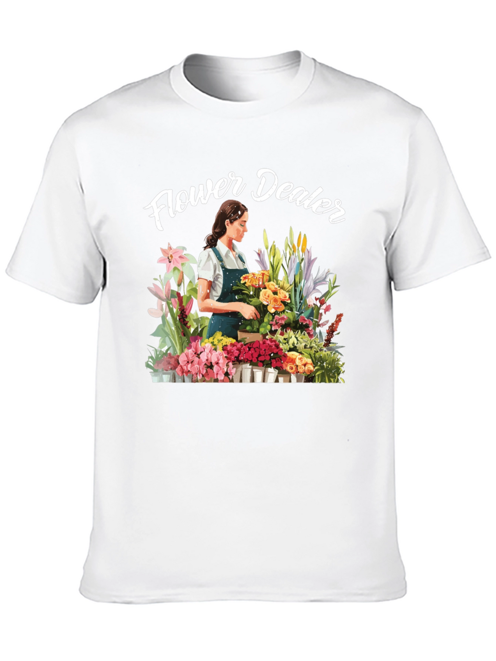 Flower Dealer Graphic Tee - Trendy Floral Shirt