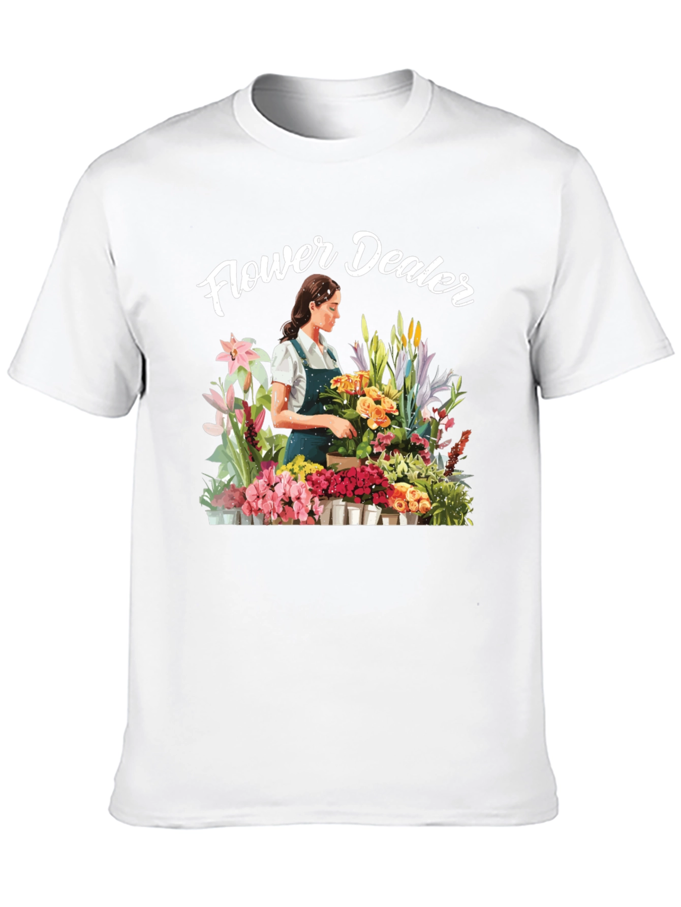 Flower Dealer Graphic Tee - Trendy Floral Shirt