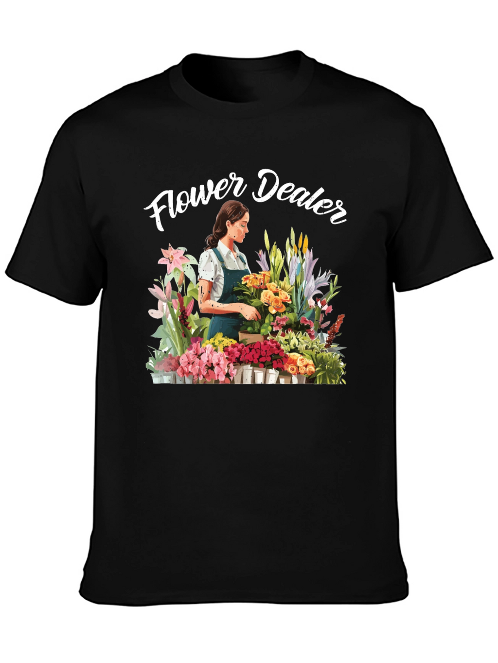 Flower Dealer Graphic Tee - Trendy Floral Shirt