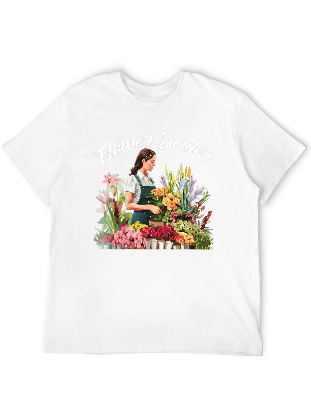 Flower Dealer Graphic Tee - Trendy Floral Shirt