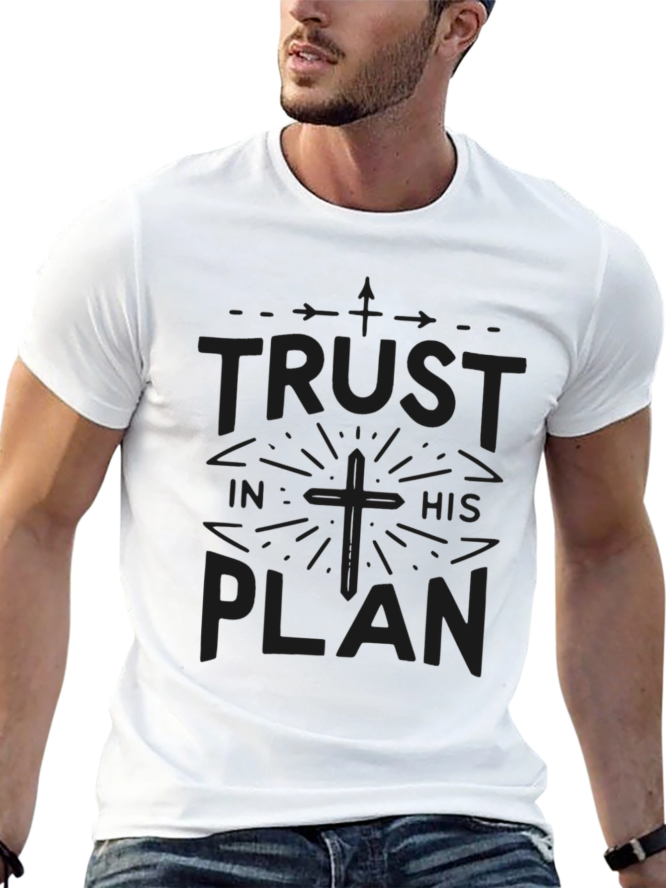 Trust In His Plan Graphic Tee - Classic Black T-Shirt