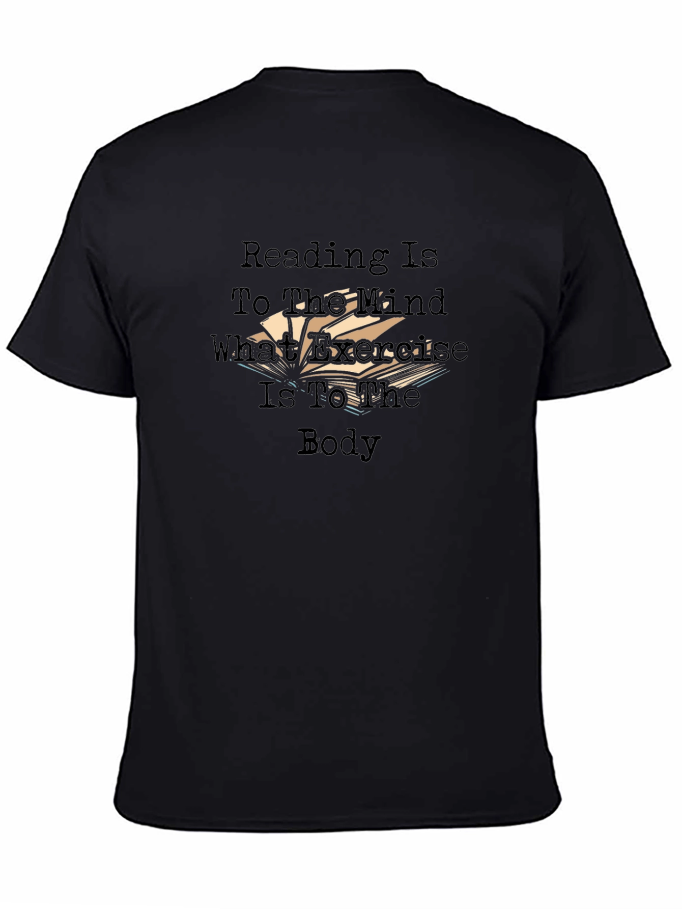 Reading Exercise Mind Body Black T-Shirt