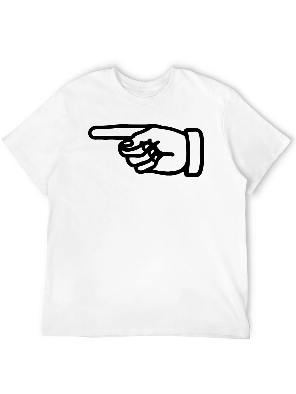 Pointing Finger Graphic Tee - Black Cotton T-Shirt