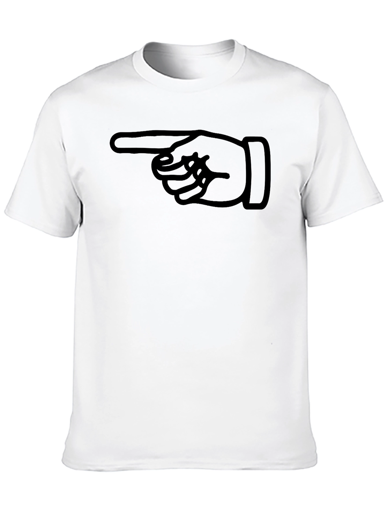 Pointing Finger Graphic Tee - Black Cotton T-Shirt
