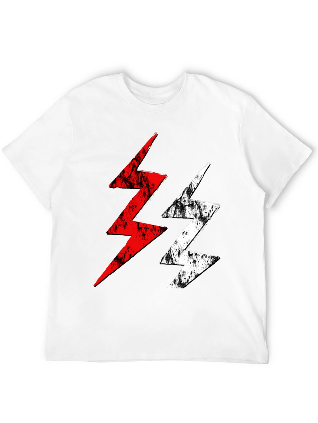 Lightning Bolt Graphic Tee - Red and White