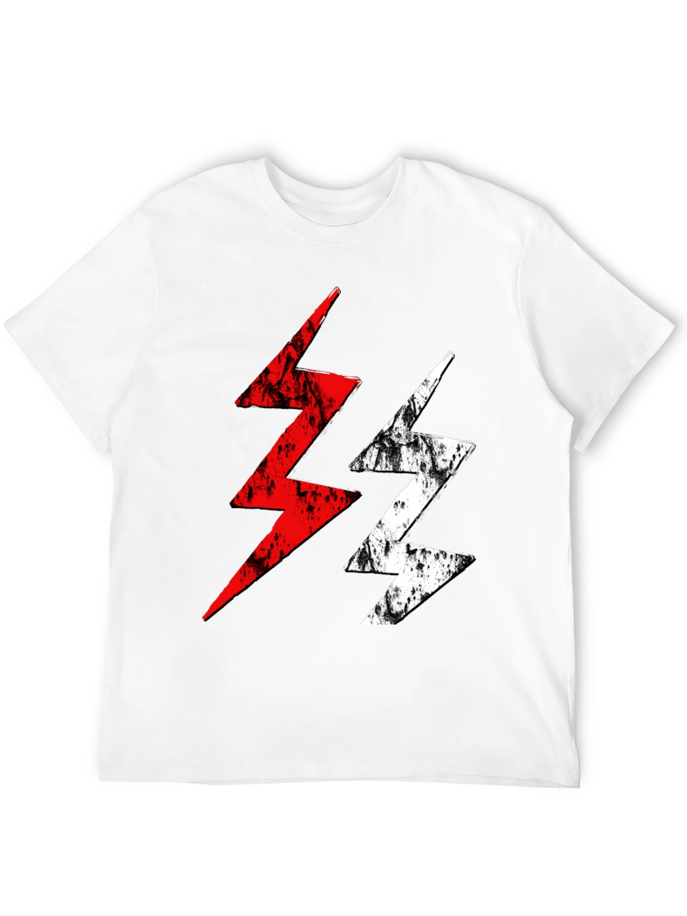 Lightning Bolt Graphic Tee - Red and White