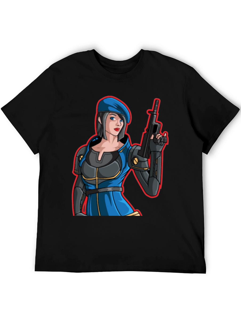 Cartoon Soldier Woman T-Shirt