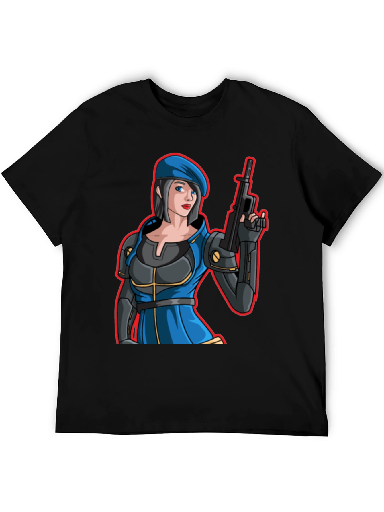 Cartoon Soldier Woman T-Shirt