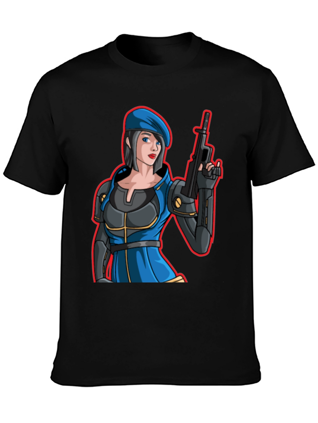 Cartoon Soldier Woman T-Shirt