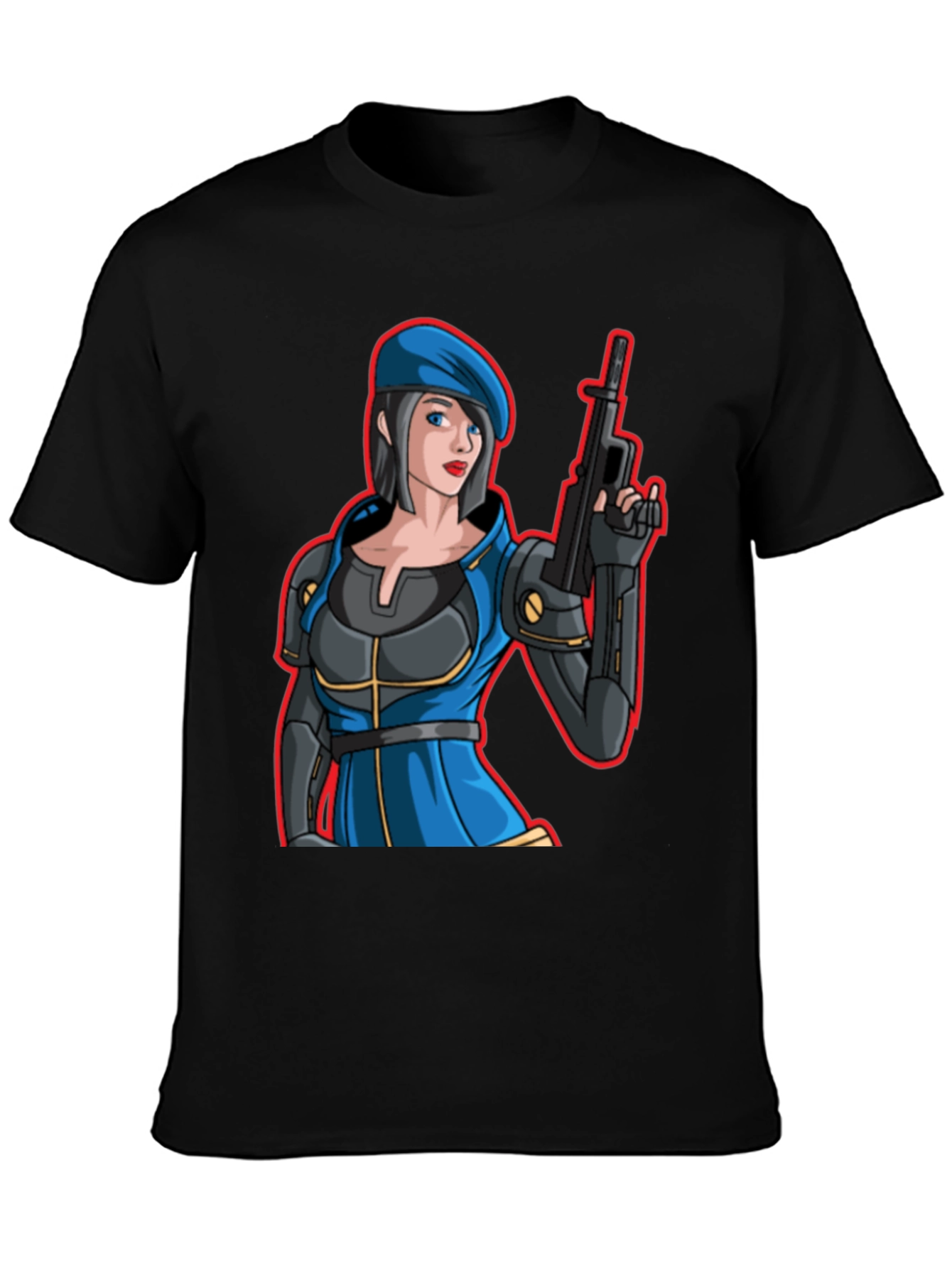 Cartoon Soldier Woman T-Shirt