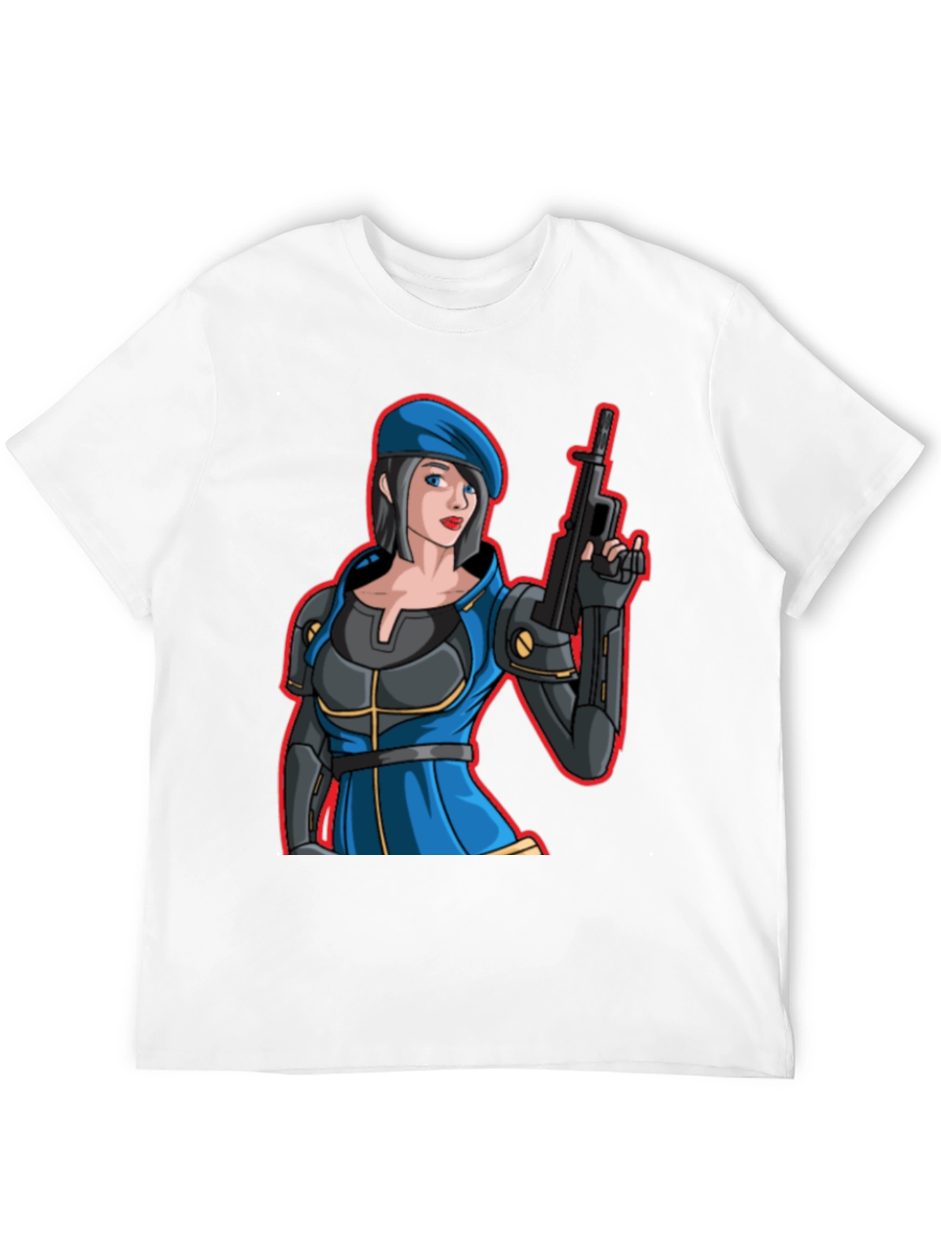 Cartoon Soldier Woman T-Shirt