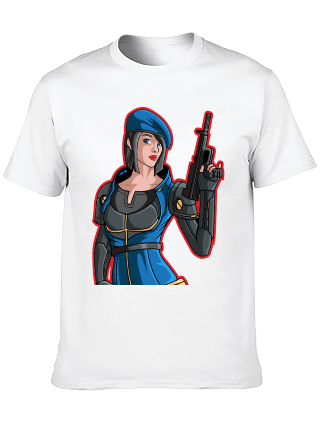 Cartoon Soldier Woman T-Shirt