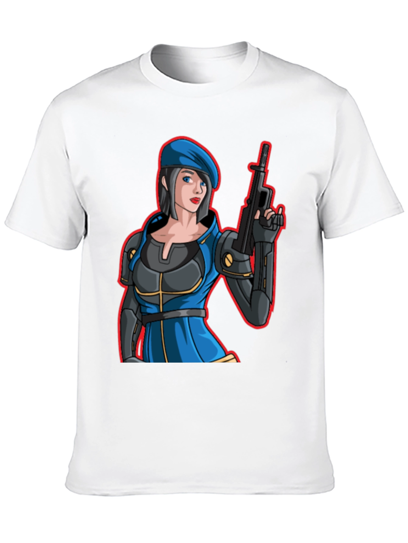 Cartoon Soldier Woman T-Shirt