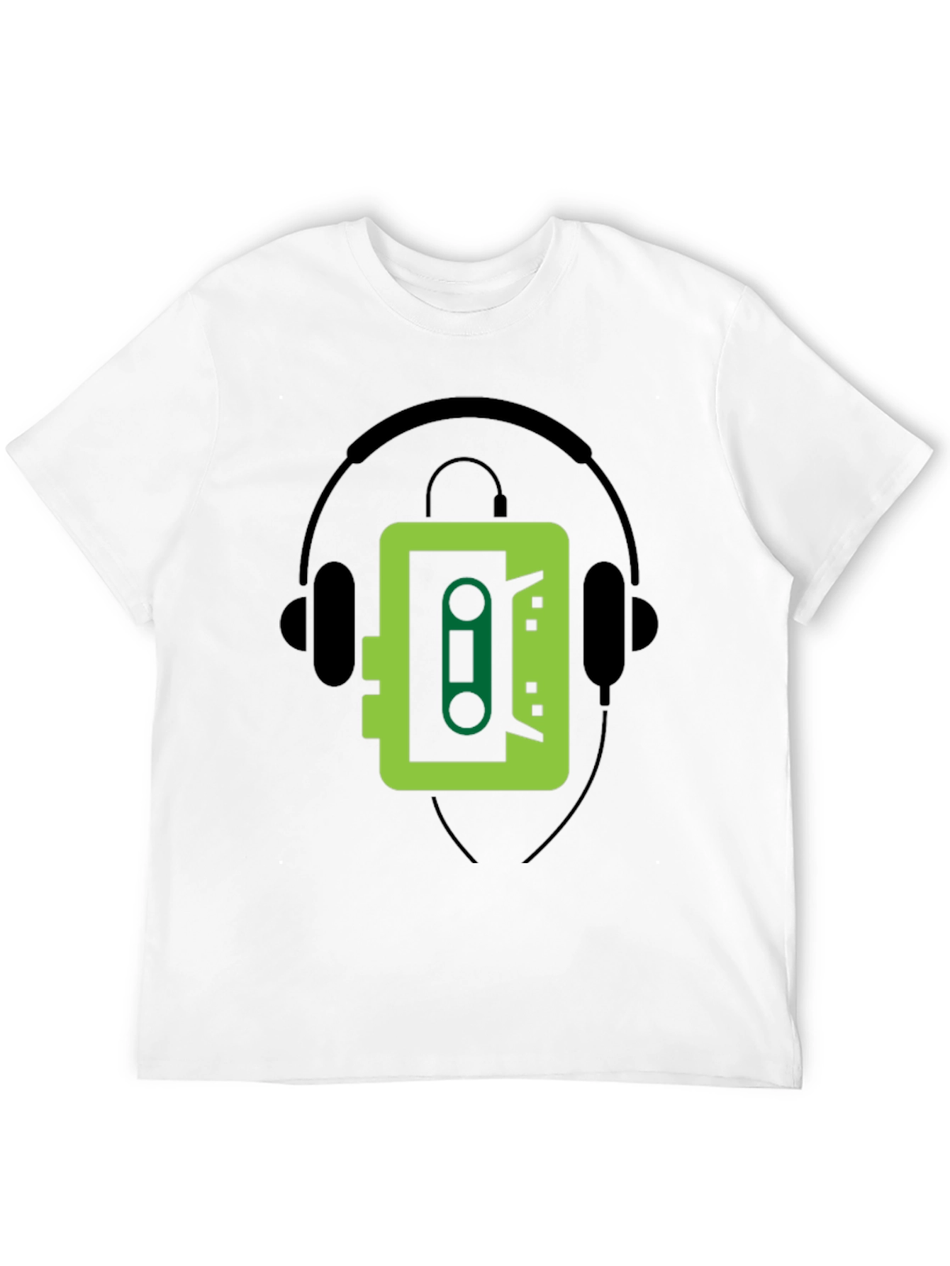 Retro Cassette Player Graphic Tee - Cool Black T-Shirt