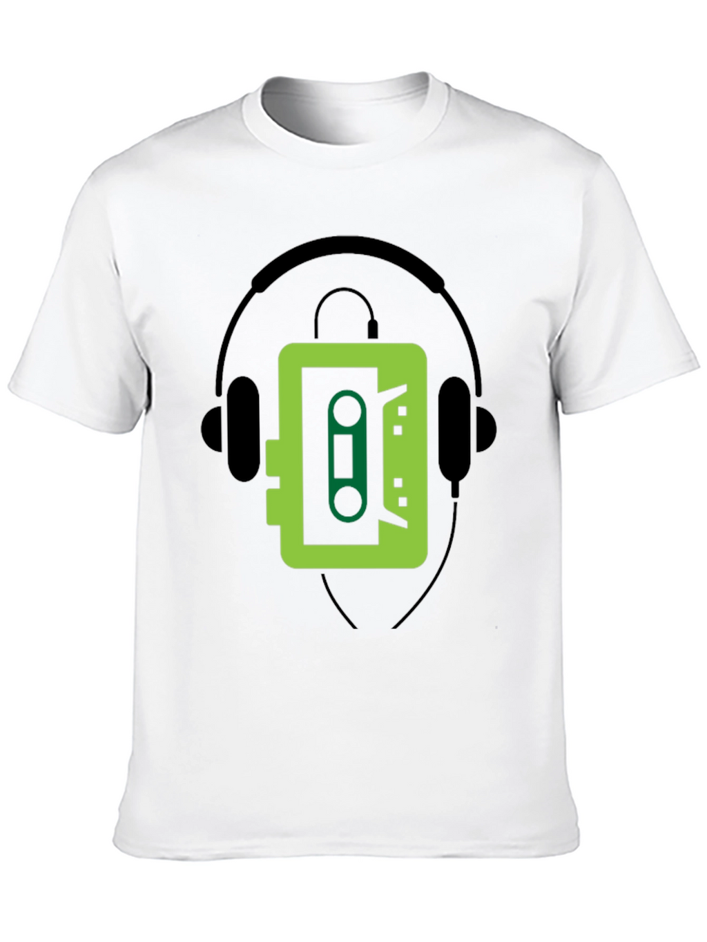 Retro Cassette Player Graphic Tee - Cool Black T-Shirt
