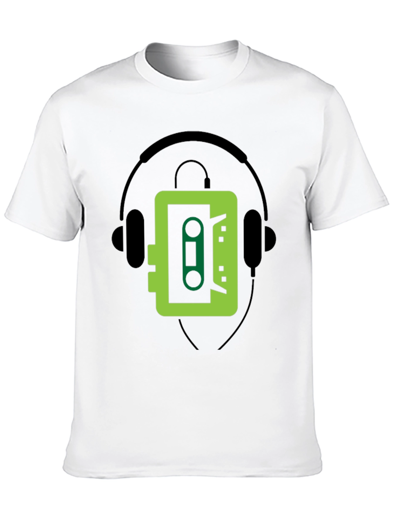 Retro Cassette Player Graphic Tee - Cool Black T-Shirt