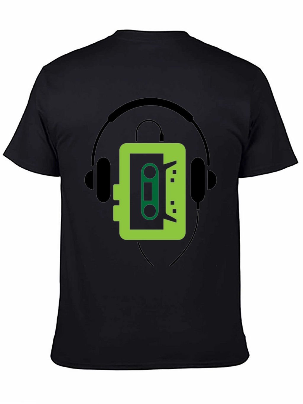 Retro Cassette Player Graphic Tee - Cool Black T-Shirt
