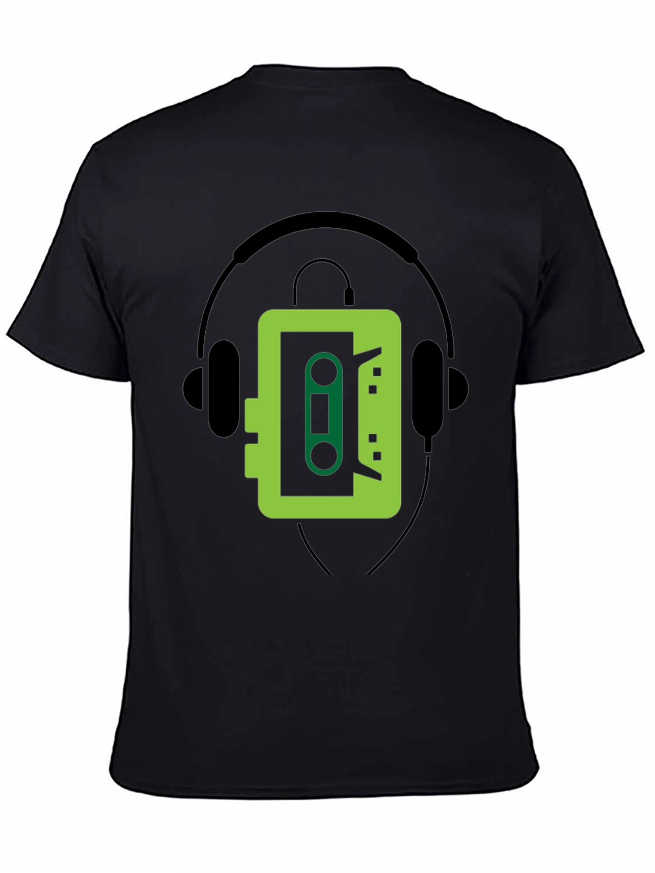 Retro Cassette Player Graphic Tee - Cool Black T-Shirt