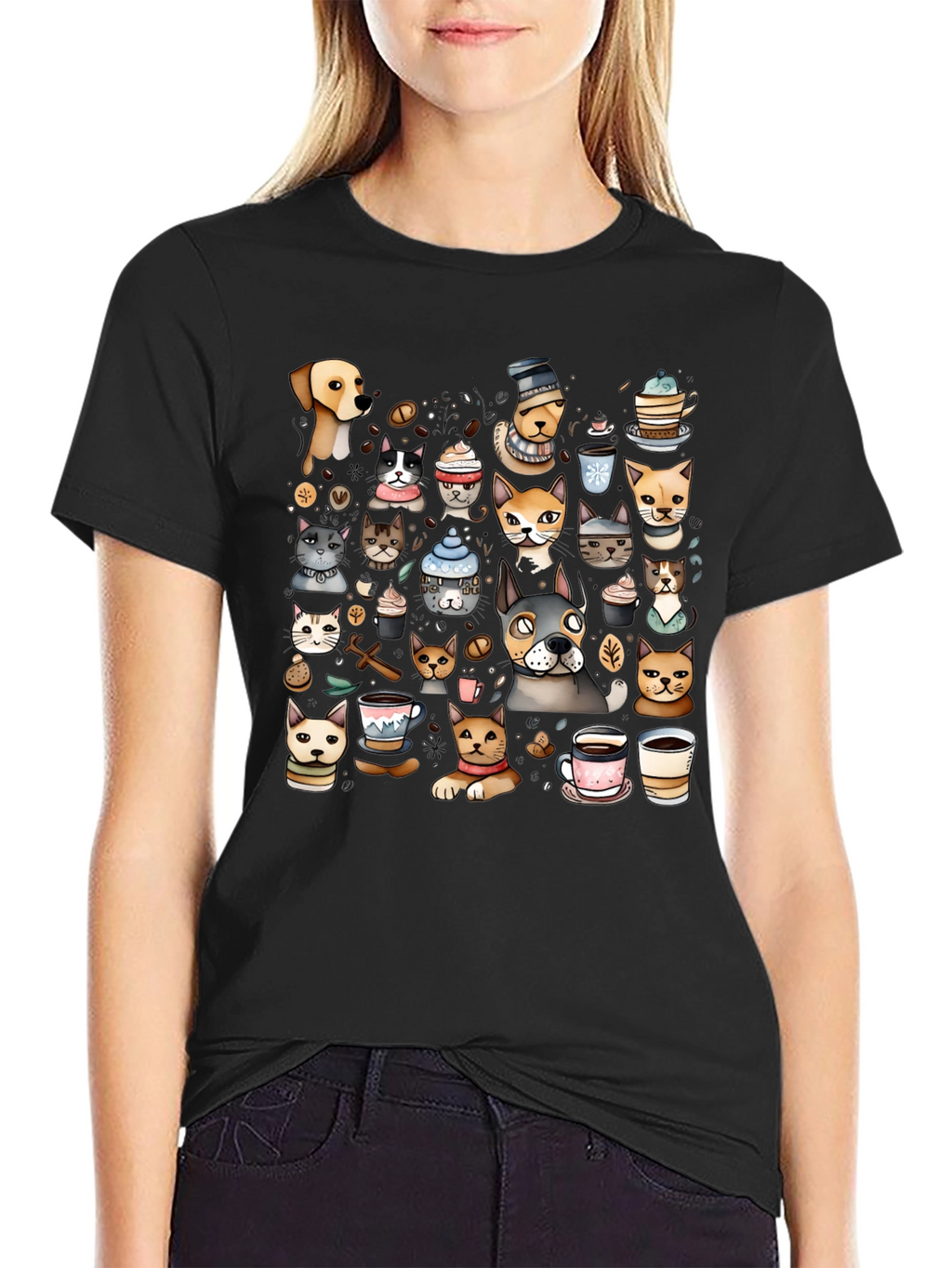 Cats & Coffee Graphic Tee