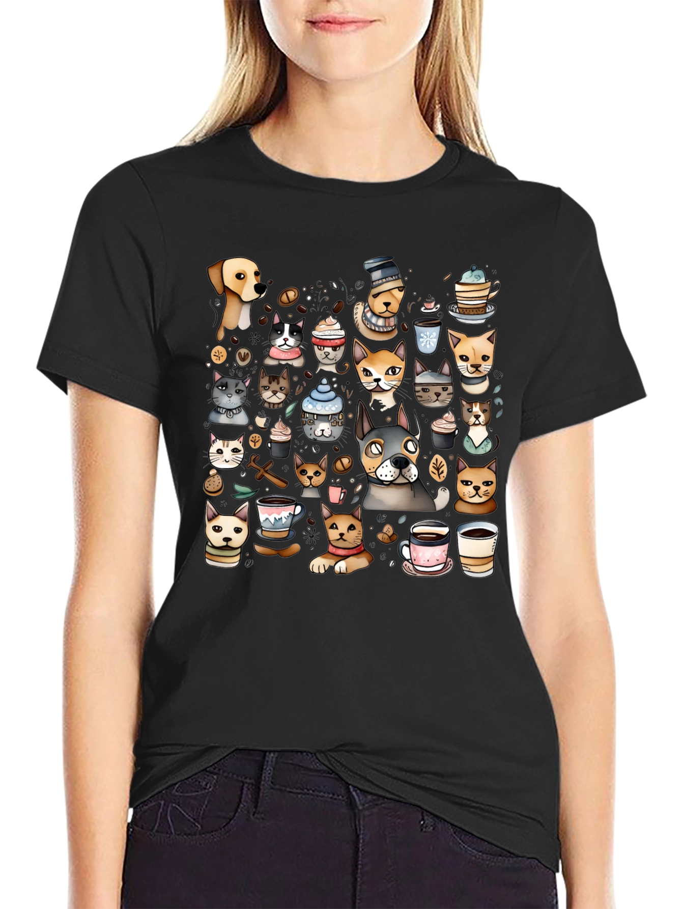 Cats & Coffee Graphic Tee