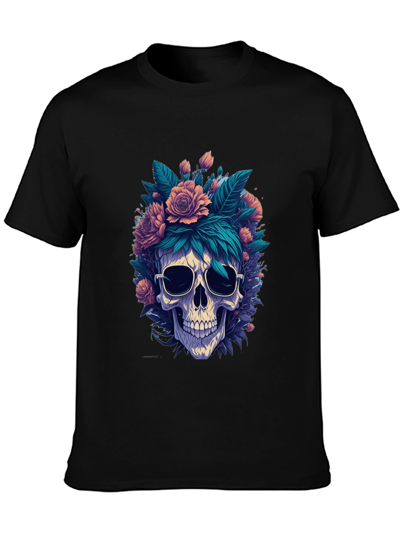 Floral Skull Graphic Tee