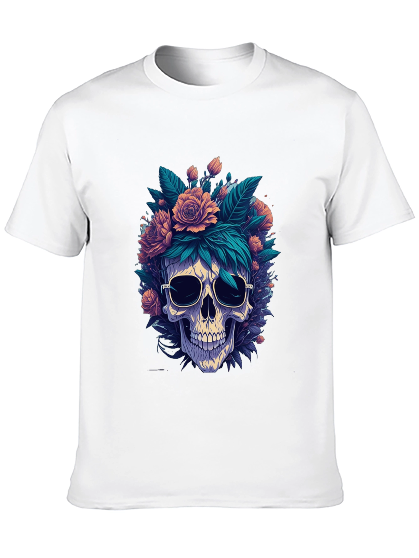 Floral Skull Graphic Tee