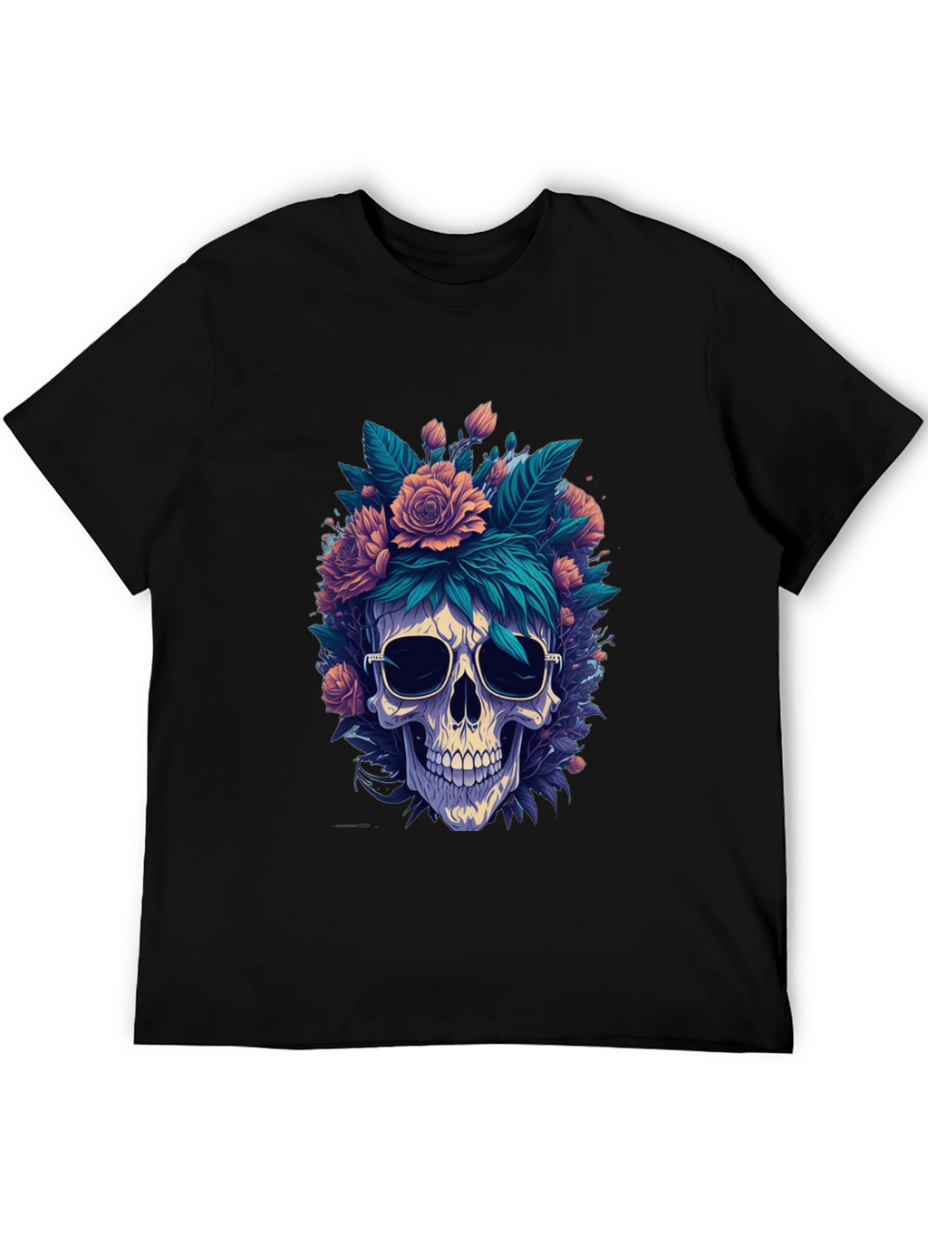 Floral Skull Graphic Tee