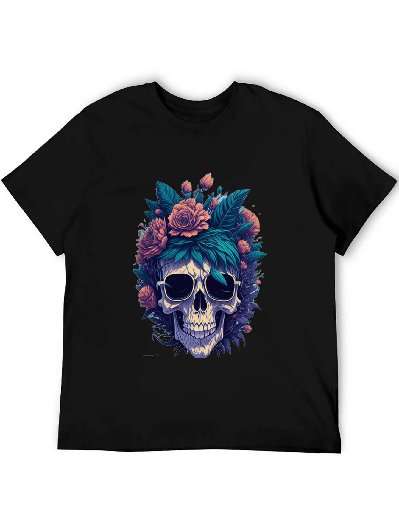 Floral Skull Graphic Tee